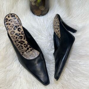 Daniella NY "LIZ"  Brown Pointed Toe Slides Brown Leather Pumps